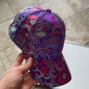 Purple embroidered baseball cap with adjustable back